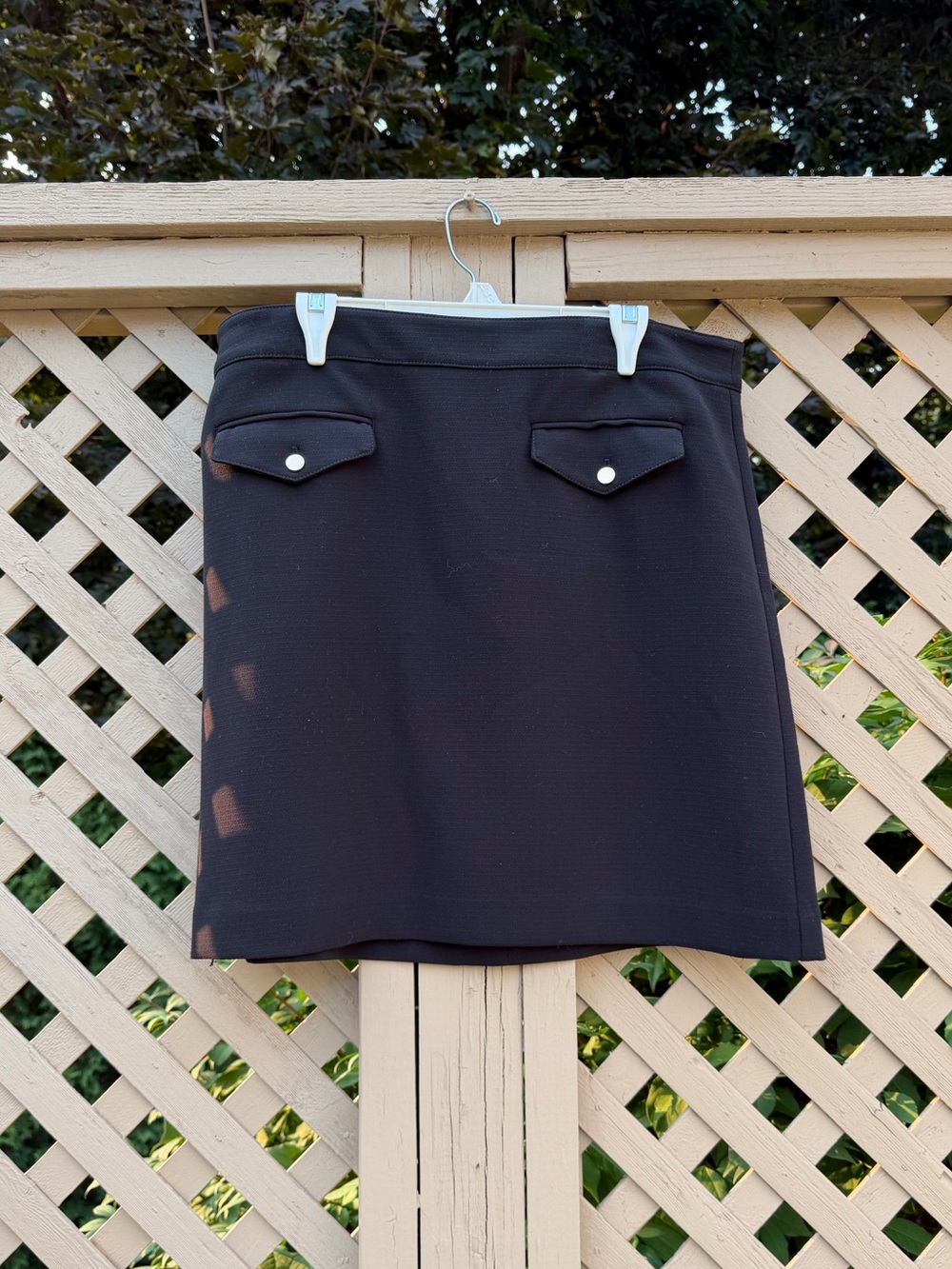 LOFT Classic Black Skirt with Front Flap Pockets